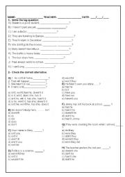 English Worksheet: TAG QUESTIONS WRITTEN AND MULTIPLE CHOICE EXERCISES