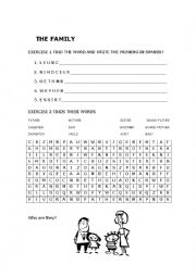 English Worksheet: family