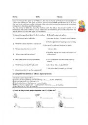 English Worksheet: Evelyns Routine