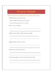 English Worksheet: Present Simple