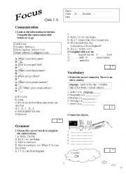 English Worksheet: quiz 