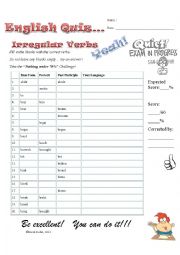 English Worksheet: Irregular Verbs Tests/Workbook