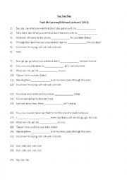 English Worksheet: Say Say Say Michael Jackson SONG