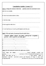 consolidation Activities