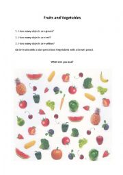 English Worksheet: Fruits and Vegetables