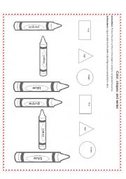 English Worksheet: Color, series, shapes