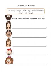 English Worksheet: describing people