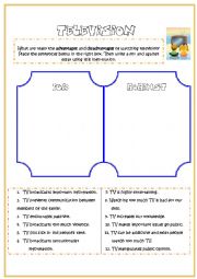 English Worksheet: Television: For/Against