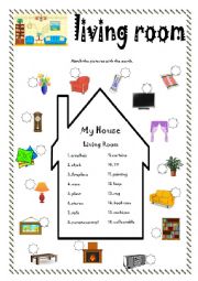 English Worksheet: Living Room