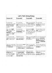 English Worksheet: American Slang and Conversation