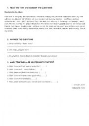 English Worksheet: Exercise with future