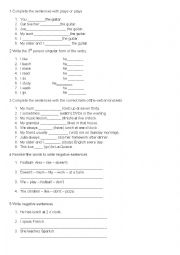 English Worksheet: Present simple 