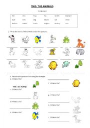 English Worksheet: THIS: ANIMALS