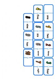 English Worksheet: Domino: Numbers 1-10