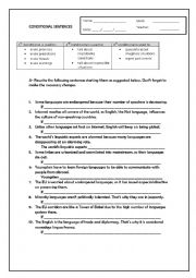 English Worksheet: conditional sentence 