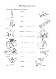 English Worksheet: Christmas vocabulary