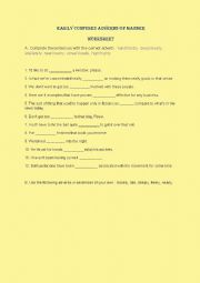 English Worksheet: Easily confused adverbs of manner