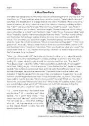 English Worksheet: Alice in Wonderland The Mad Tea Party