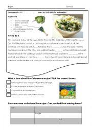 English Worksheet: Colcannon - a traditional Irish dish