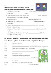 English Worksheet: so, neither, nor