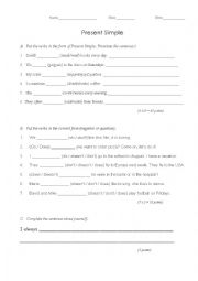 English Worksheet: present-simple-worksheet