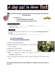 English Worksheet: Lets visit New-York! - 9/11 memorial