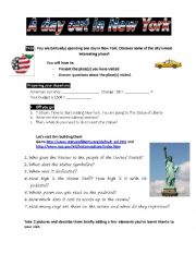 English Worksheet: Lets visit New-York! - The Statue of Liberty