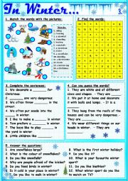 English Worksheet: In Winter...3