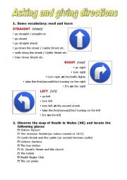 English Worksheet: Asking and giving directions