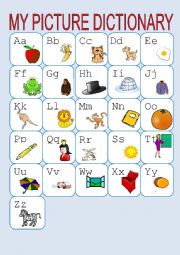 English Worksheet: my picture dictionary