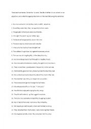 English Worksheet: adjective