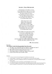 English Worksheet: You can, . . if you think you can