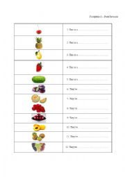 English Worksheet: Fruit Revision