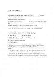 English Worksheet: HONESTY - BILLY  JOEL  