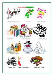 English Worksheet: Winter Holidays (Picture Dictionary)