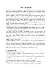 English Worksheet: Reading Comprehension Little Red Ski Cap