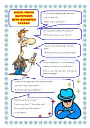 English Worksheet: REPORTED SPEECH