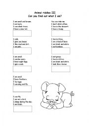 English Worksheet: Animals Riddles 3