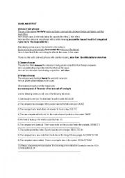 English Worksheet: CAUSE and EFFECT BUSINESS ENGLISH
