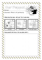 English Worksheet: puppet nico