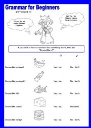 English Worksheet: Grammar for Beginners - Do you like it? (1)