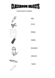 English Worksheet: Classroom objects