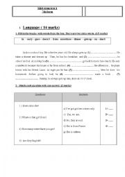 English Worksheet: mid term test 1 7th form 