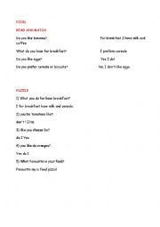 English Worksheet: FOOD