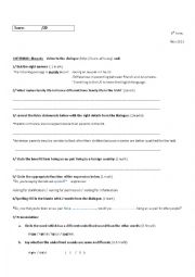 English Worksheet: listening comprehension