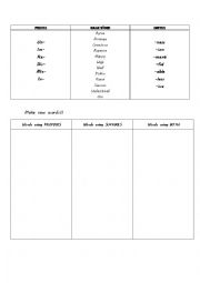 English Worksheet: prefixes and suffixes worksheet