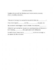 English Worksheet: My favourite film