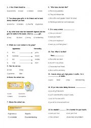English Worksheet: English 8th Grade General TEOG Quiz