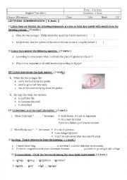 English Worksheet: Listening comprehension test 