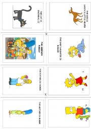 English Worksheet: pattern to make mini-books + explanations + example with the simpson